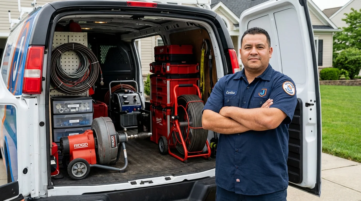 Professional drain cleaning equipment and Johns Plumbing LLC plumber in Lovelock