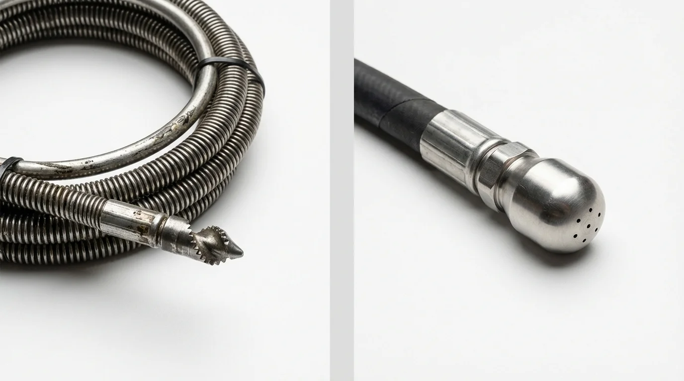 Drain snake cable and hydro jetting nozzle used for drain cleaning in Lovelock, NV