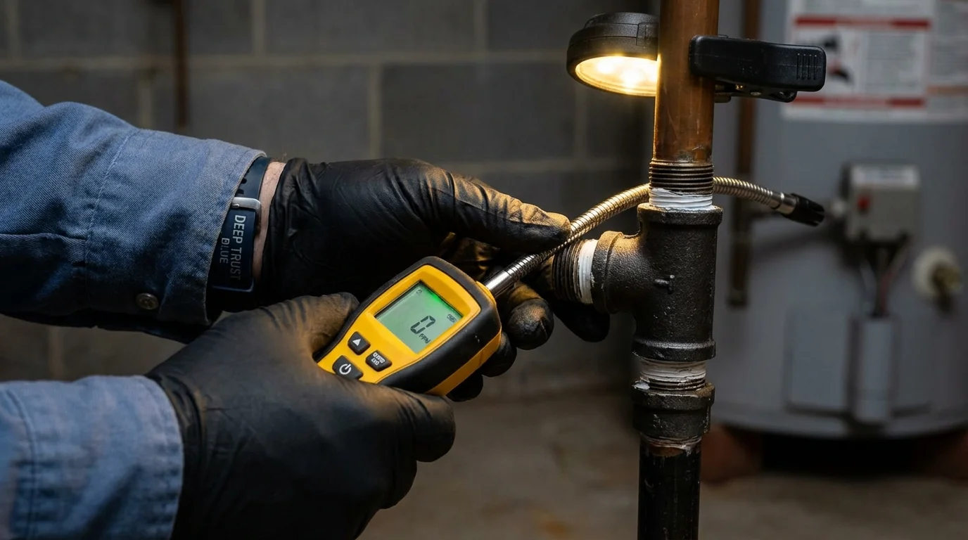 Gas leak detection with electronic sniffer by Johns Plumbing LLC in Lovelock
