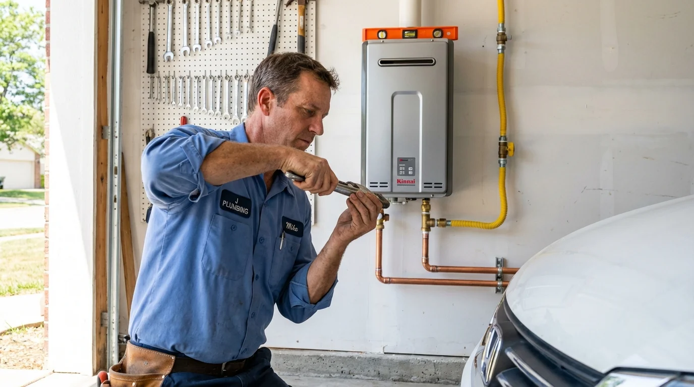Tankless water heater installation by a Johns Plumbing LLC plumber in Lovelock